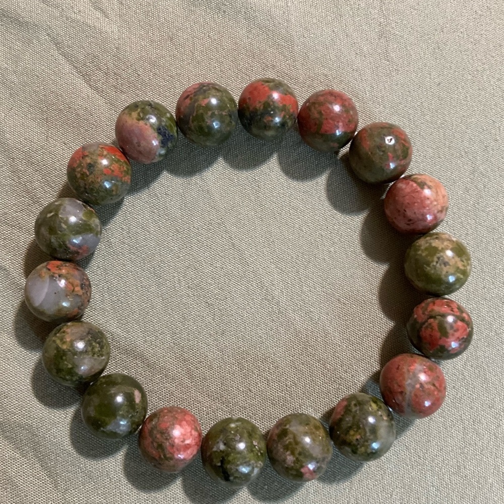 Natural stone beads Unakite bracelet for men$women stone jewelry gift